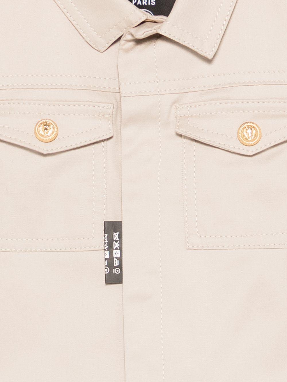 Giacca per neonato Balmain Kids beige con colletto a punta BY2507 G0197 107 BALMAIN KIDS 