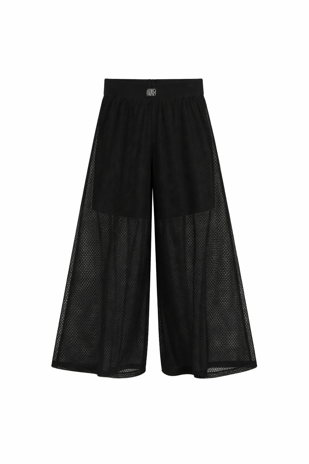 Pantaloni per bambina DKNY Kids neri con placca logo D62580 09B DKNY KIDS 