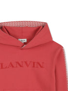 Felpa per bambino Lanvin Enfant rosso mattone con cappuccio N30368 998 LANVIN KIDS 