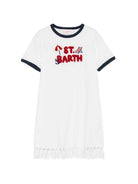 T-shirt per bambina MC2 Saint Barth Kids bianca con frange ABY0004 01208L MC2 ST. BARTH KIDS 
