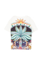 T-shirt per bambino Just Cavalli Kids bianco con stampa grafica JBP26077TS INDIA DIG. ROBERTO CAVALLI KIDS 