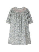 Abito per bambina Bonpoint blu con stampa a fiori all-over S06GDRW00036 519A BONPOINT 