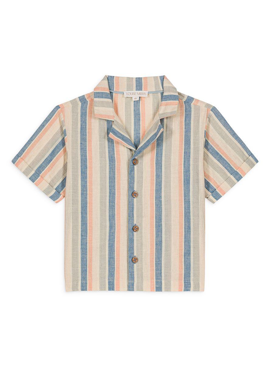 Camicia per neonato Louise Misha Kids beige con righe verticali BRI-S25-S0089 SAND LOUISE MISHA 
