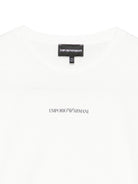 T-shirt per bambino Emporio Armani Kids bianca con dettaglio logo EB000420 AF15013 M0135 EMPORIO ARMANI KIDS 
