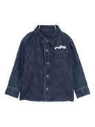 Camicie per neonato Off-White Kids denim con logo stampato e tasca sul petto OBDX001F25DEN001 3401 OFF WHITE KIDS 