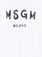 Abito per bambina MSGM Kids bianco con stampa logo S6MSJGDR068 001 MSGM KIDS 