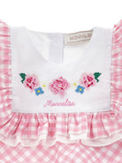 Tutina per neonata Monnalisa rosa a fiori con ruches 35G203 7011 9990 MONNALISA KIDS 