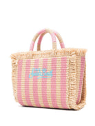 Borsa Vanity Mini MC2 Saint barth beige con motivo a righe VAMI009 00407L MC2 ST. BARTH KIDS 