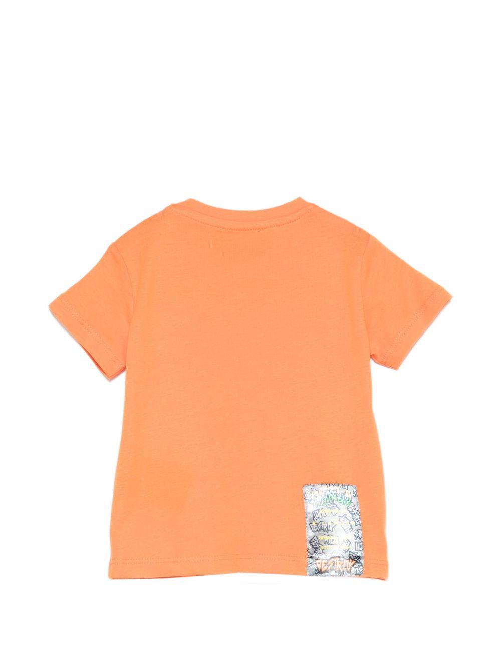 T-shirt per neonati John Richmond Junior arancione con dettaglio logo RIP26110TS ORANGE PEEL JOHN RICHMOND KIDS 