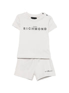 Set due pezzi per neonato John Richmond Junior grigio con dettaglio logo RIP26006CJ BLUE VAPOR JOHN RICHMOND KIDS 