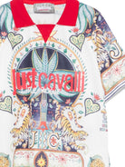 T-shirt per bambino Just Cavalli Kids bianco con stampa tigrata JGP26106PO PALM PRISTINE ROBERTO CAVALLI KIDS 