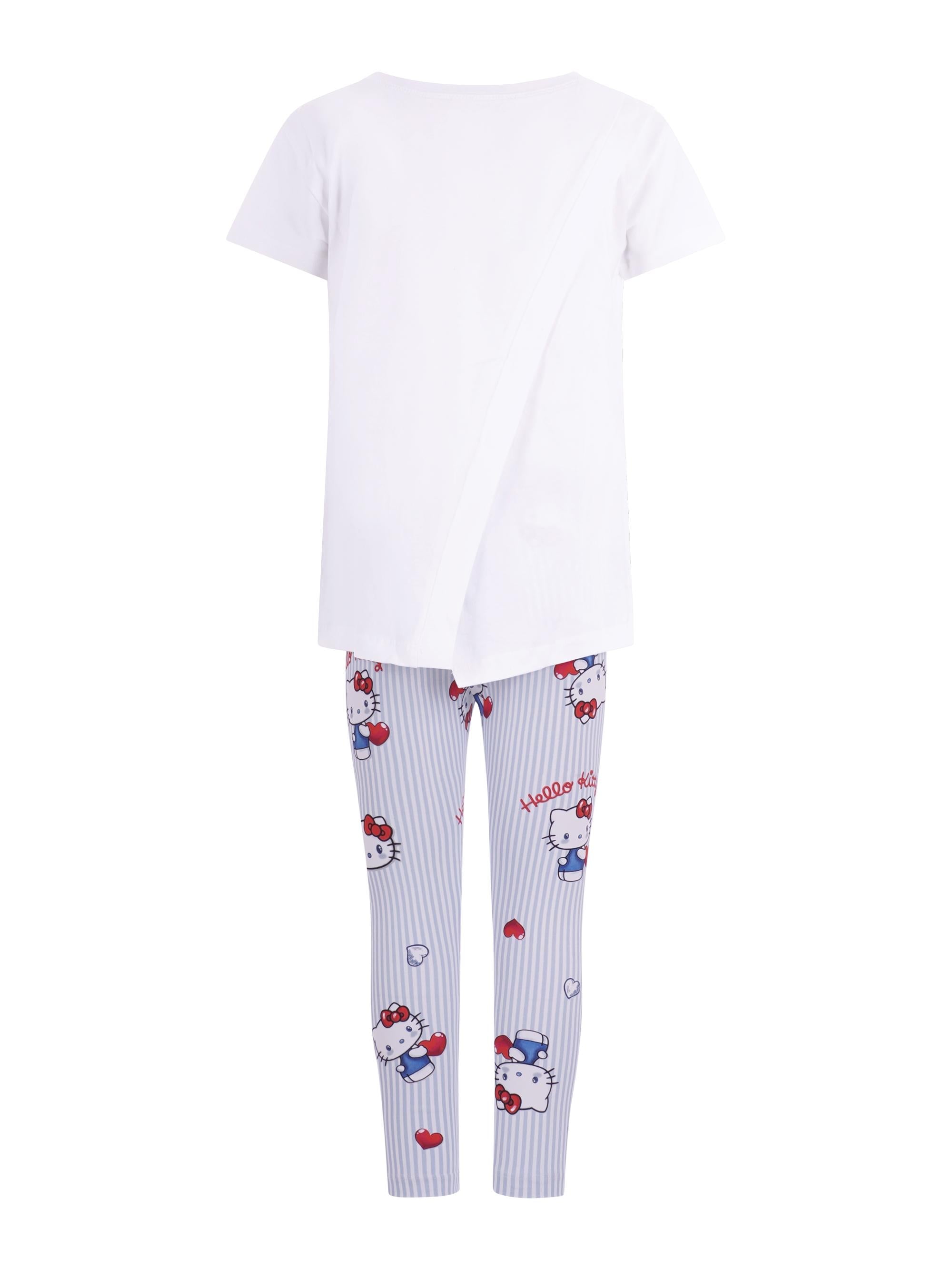 Set due pezzi top e pantaloni per bambina  Monnalisa con stampa grafica sul davanti 19G507 7005 9958 MONNALISA KIDS 