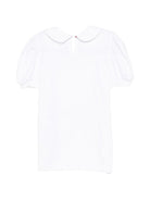 T-shirt per bambina Monnalisa bianca con ruches sul davanti 31G618 7201 0099 MONNALISA KIDS 