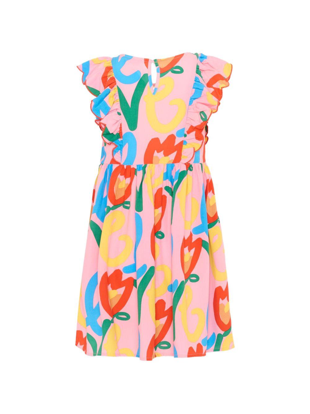 Abito per bambina Stella McCartney Kids rosa con stampa grafica all-over TY1C32 Z3437 509MC STELLA McCARTNEY KIDS 