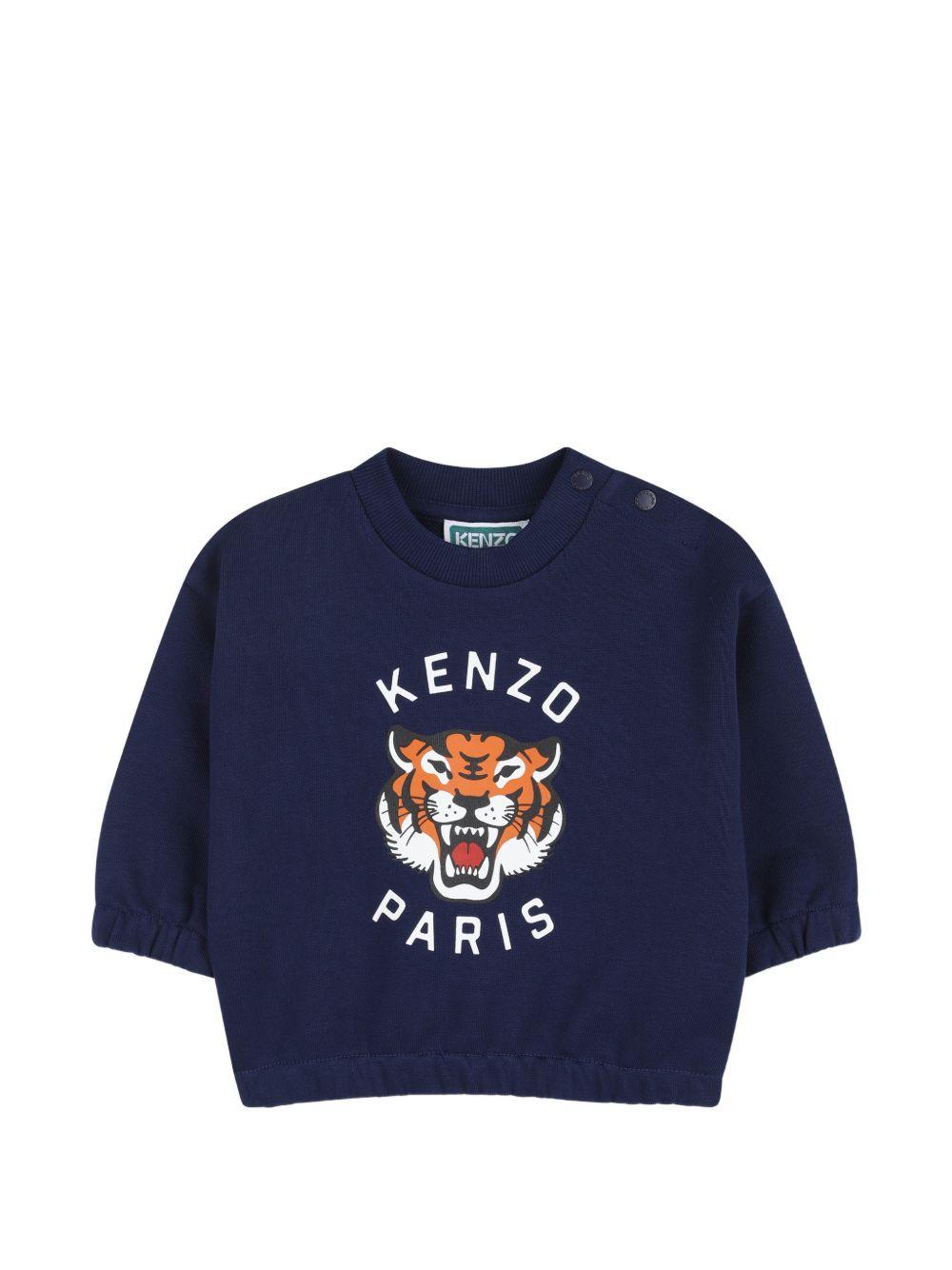 Set tuta sportiva per neonato Kenzo Kids blu con stampa tigre sul davanti K61720 84N KENZO KIDS 