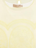 T-shirt per bambina Elie Saab Junior gialla con dettagli ricamati EFTP028TS1110 YEL ElIE SAAB KIDS 