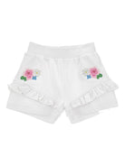 Shorts per neonata Monnalisa bianco con ricamo a fiori 39G402 7007 0099 MONNALISA KIDS 