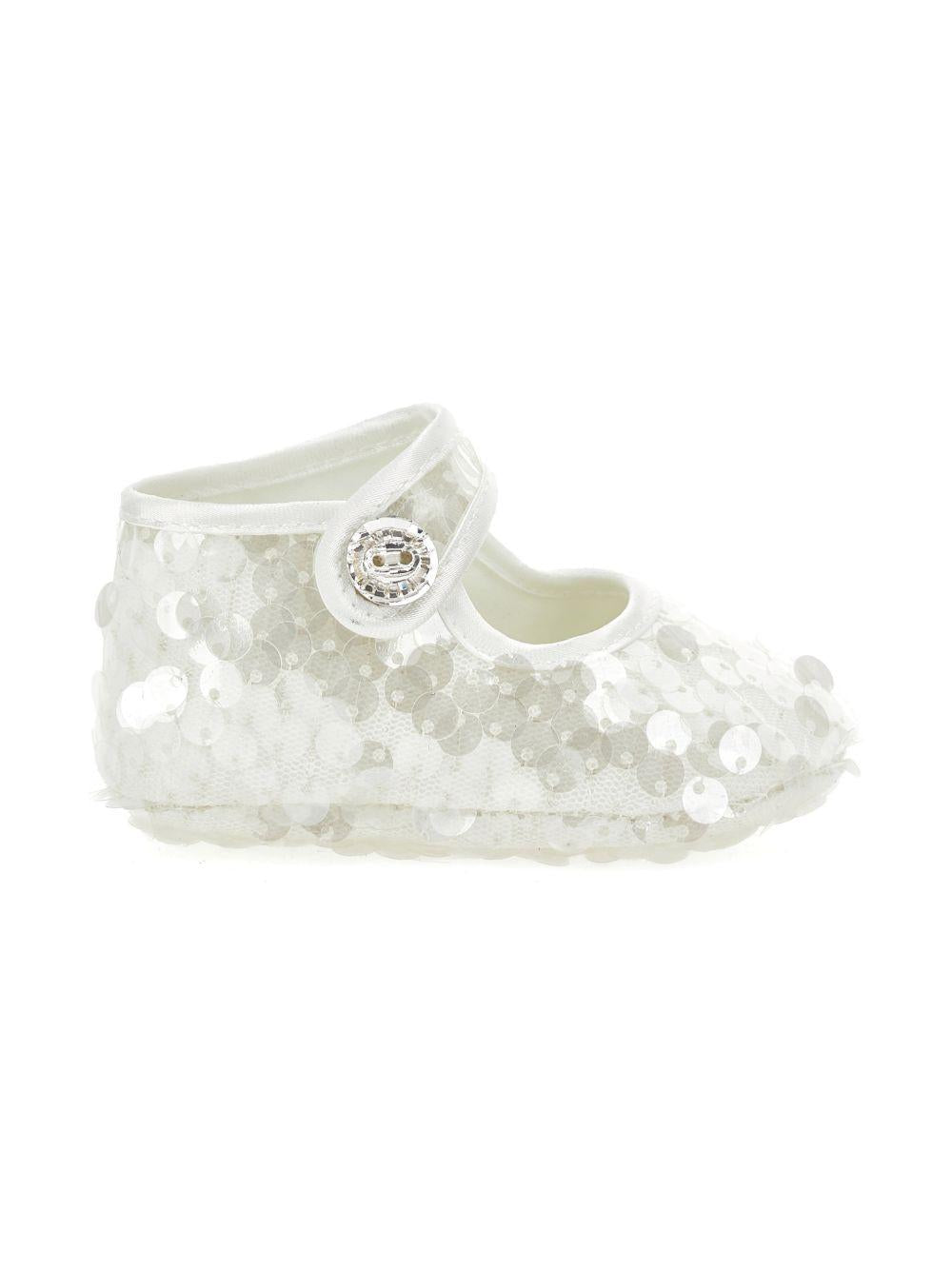 Scarpe primi passi per neonata Monnalisa bianche con paillettes 73G000 7900 0035 MONNALISA KIDS 