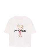 T-shirt per bambina Palm Angels Kids rosa con stampa Teddy Bear PGAA001S26JER002 041 PALM ANGELS KIDS 