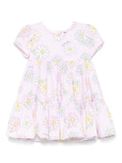 Abito per neonata Monnalisa rosa con stampa a fiori all-over 31E911 5663 0090 MONNALISA 