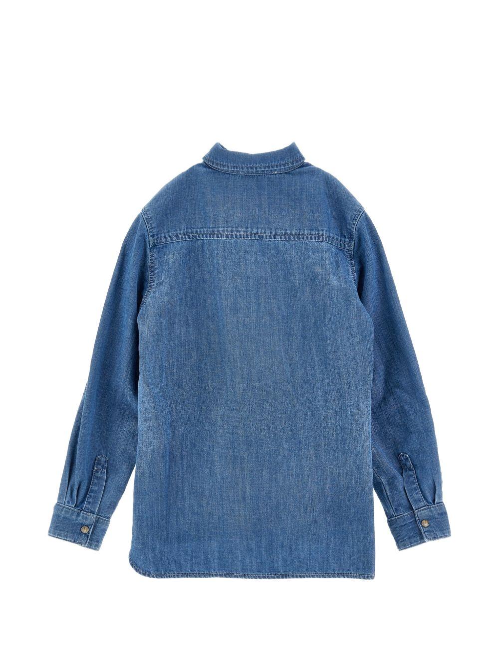 Camicia per bambina Ermanno Scervino Junior in denim con dettaglio in pizzo Z9G303 7736 0055 ERMANNO SCERVINO JUNIOR 