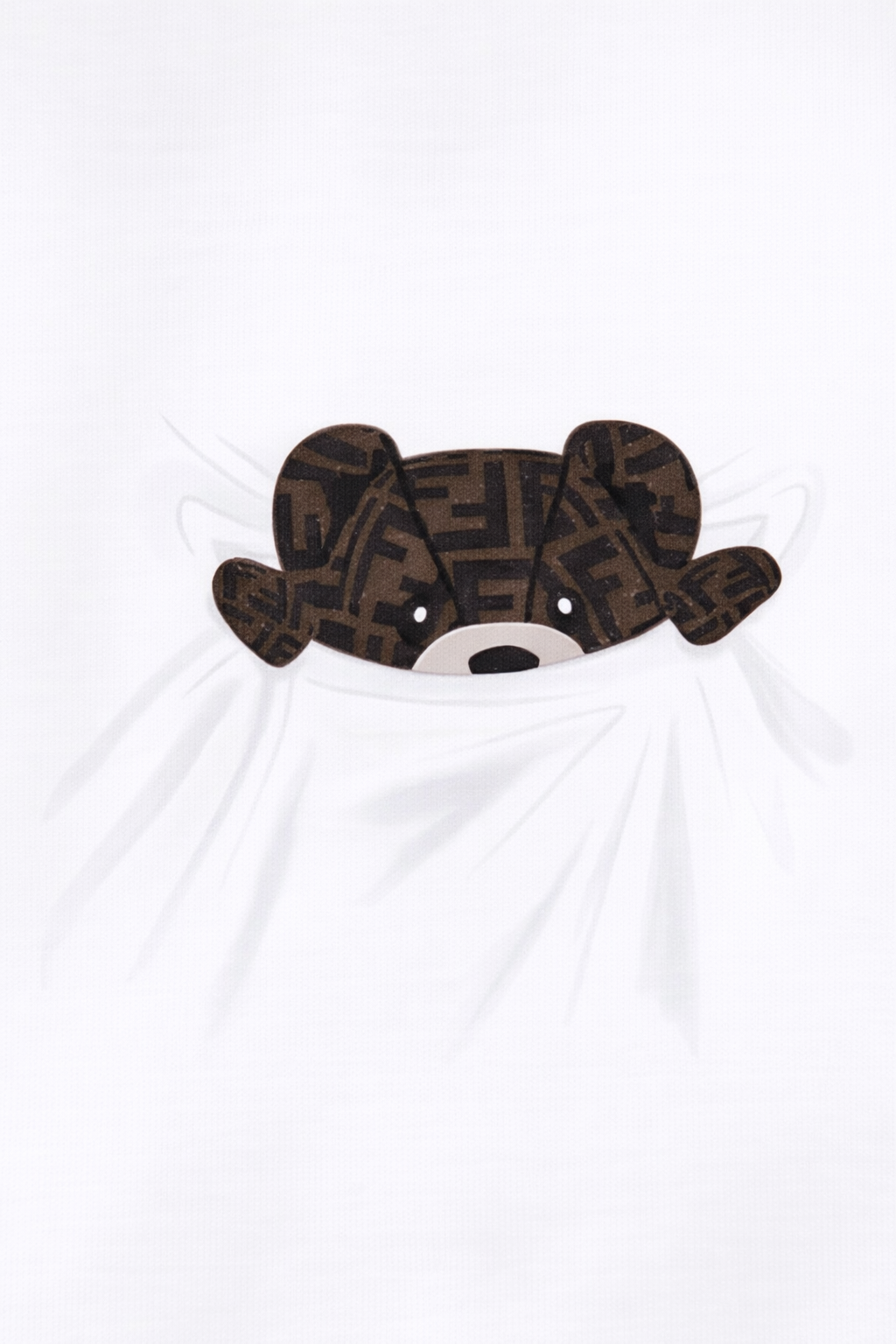 T-shirt per neonati Fendi Kids bianca a maniche corte con grafica sul petto BUI100 ST8 F0TU9 FENDI KIDS 