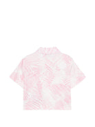 Camicia per bambina MSGM Kids rosa con stampa grafica all-over S6MSJGSI124 MS070 MSGM KIDS 