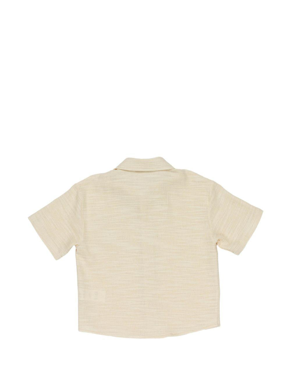 Camicia per bambino Paolo Pecora Kids beige con taschino sul petto PP4379 SABBIA PAOLO PECORA KIDS 