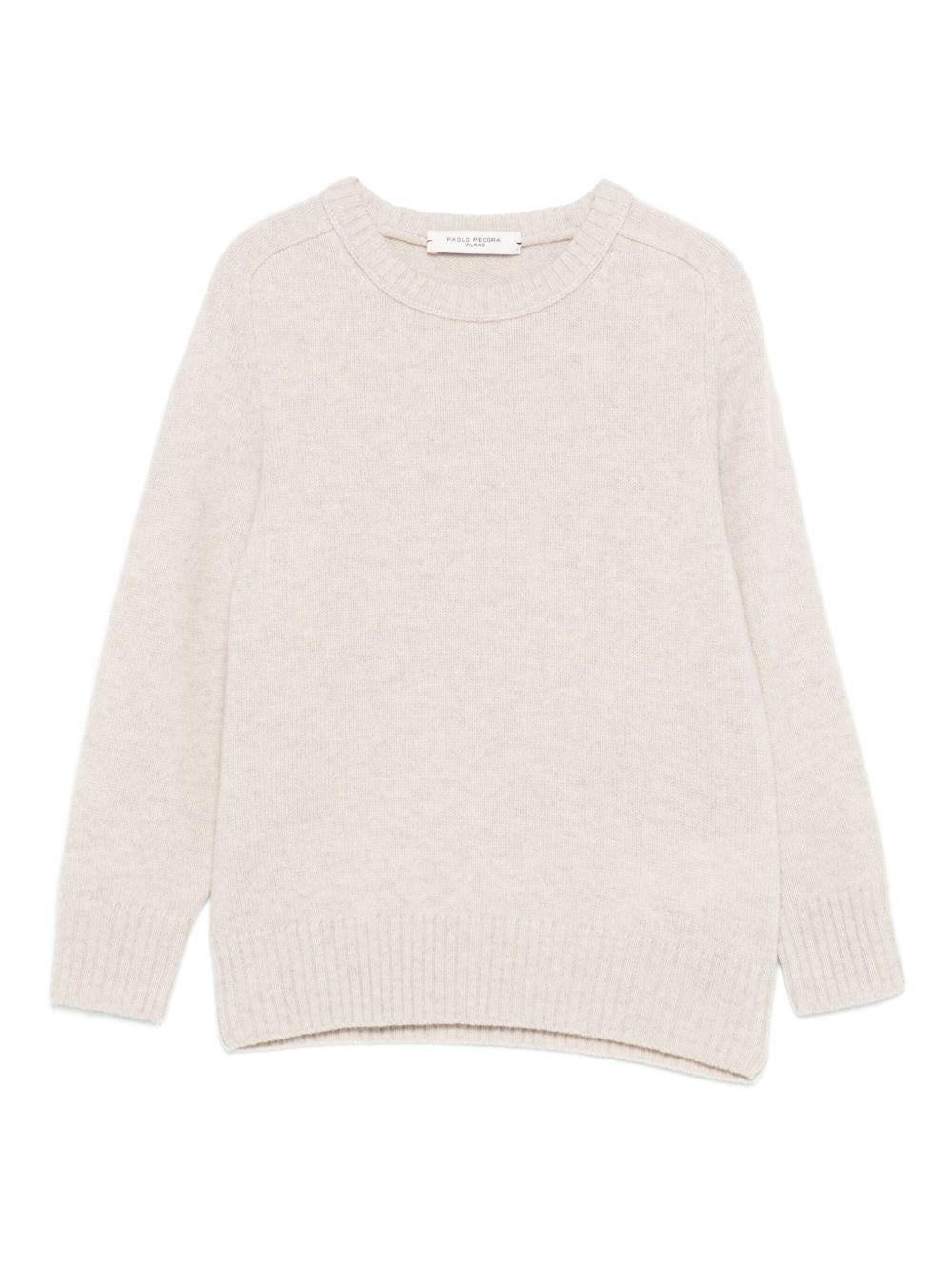 Maglione per bambino Paolo Pecora Kids beige con collo a coste PP4100 GRIGP PAOLO PECORA KIDS 