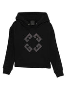 Felpa per bambina Givenchy Kids nera con cappuccio e strass H30990 09B GIVENCHY KIDS 