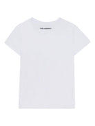 T-shirt per bambina Karl Lagerfeld Kids bianca con stampa Maison de Karl Z30939 10P KARL LAGERFELD KIDS 
