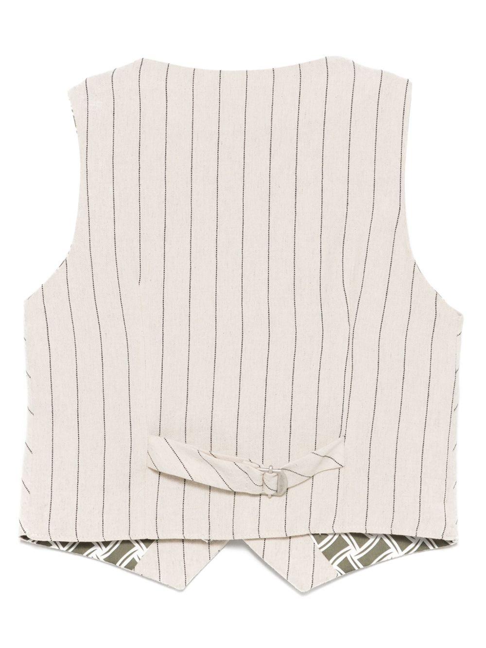 Gilet sartoriale Drumohr Kids beige con fibbia frontale e dettaglio tasca finta S5VS71 G51 DrUMOHR KIDS 