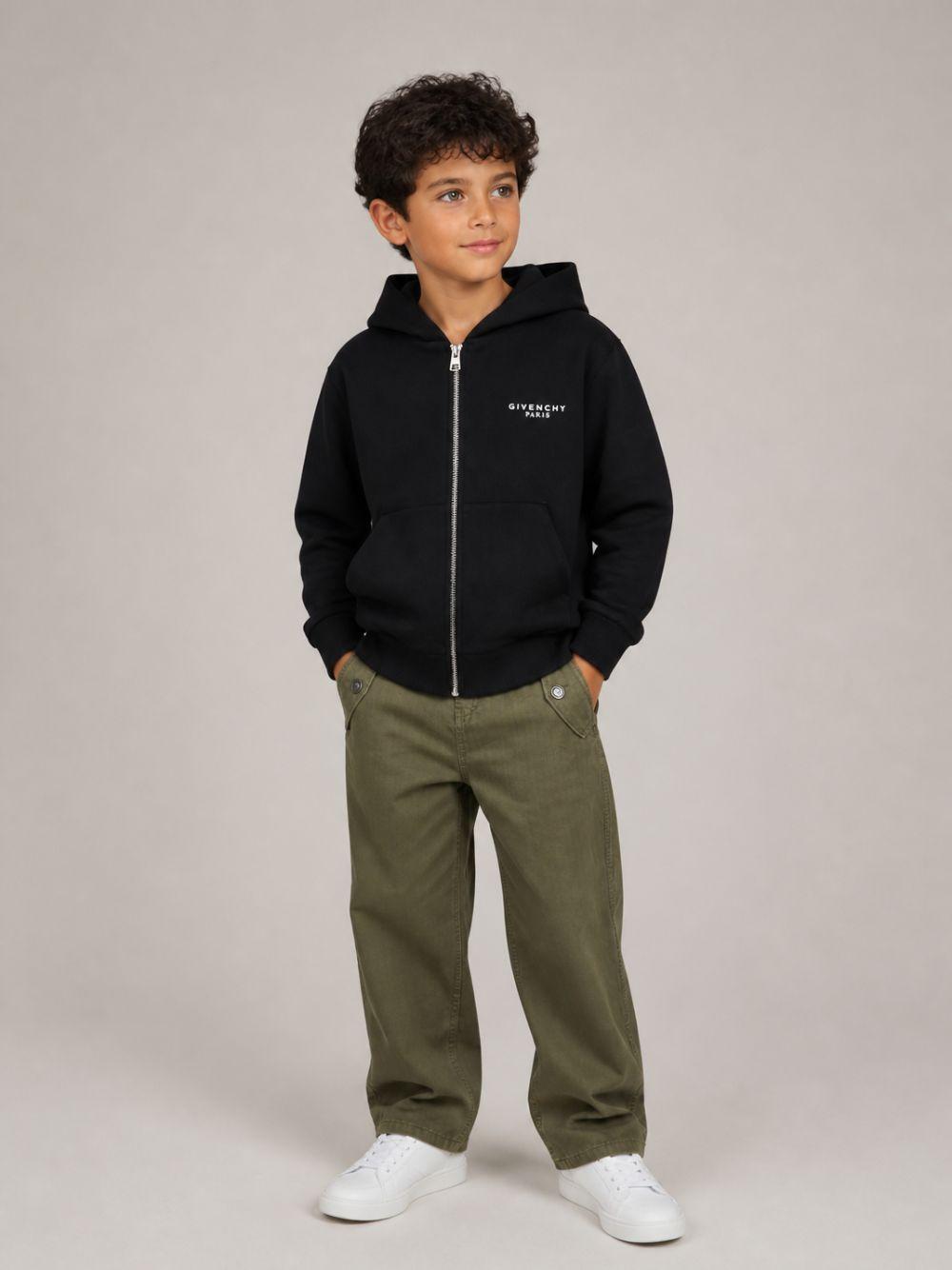 Felpa per bambino Givenchy Kids nera con stampa logo sul davanti H31285 09B GIVENCHY KIDS 