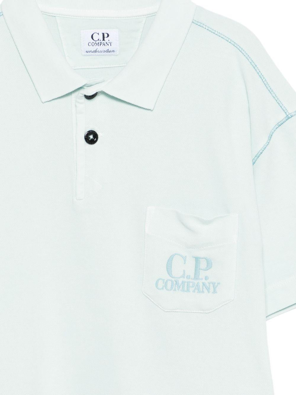 T-shirt per bambino C.P. Company Kids azzurro con colletto stile polo CUM010LFC00 41372 C.P.COMPANY KIDS 