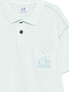 T-shirt per bambino C.P. Company Kids azzurro con colletto stile polo CUM010LFC00 41372 C.P.COMPANY KIDS 