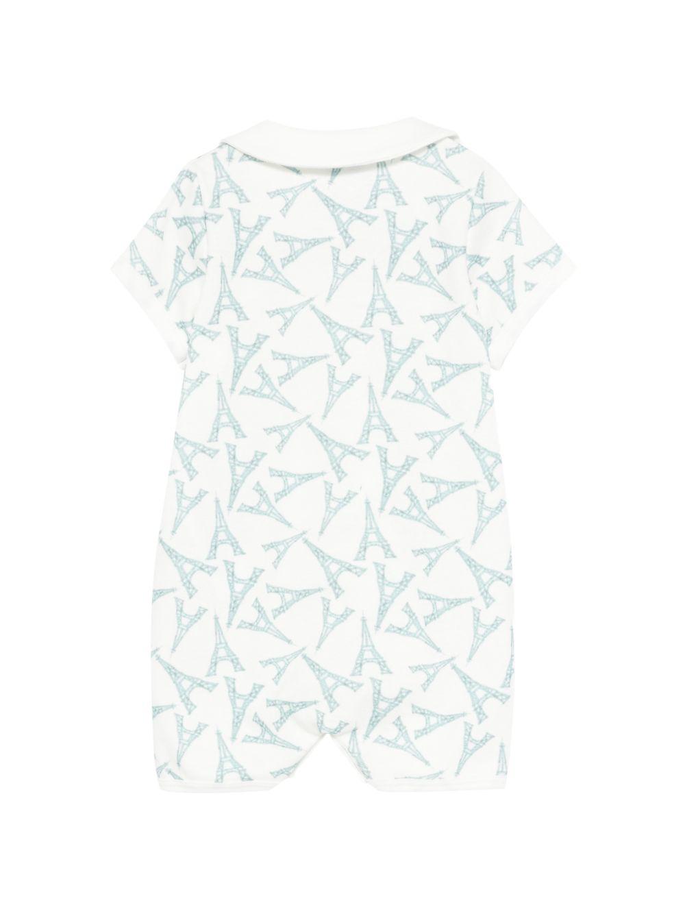Tutina per neonati Petit Bateau beige con stampa Torre Eiffel all-over A0FEJ 01 PETIT BATEAU 