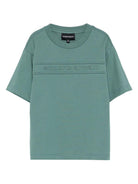T-shirt per bambino Emporio Armani Kids verde con logo in rilievo EB000500 AF14503 U7317 EMPORIO ARMANI KIDS 