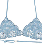Costume da bagno per bambina MC2 Saint Barth Kids blu con fiori con dettaglio ricamato CRIS001 00020L MC2 ST. BARTH KIDS 