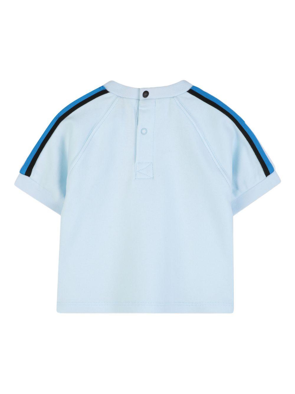 Set t-shirt e shorts per neonato Karl Lagerfeld Kids azzurro e grigio con dettaglio logo Z31069 77X KARL LAGERFELD KIDS 