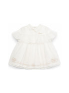 Abito per neonata Fendi Kids bianco con dettaglio a balze BFB634 AG20 F0TU9 FENDI KIDS 