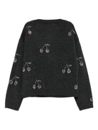 Maglione per bambina Bonpoint grigio con motivo ciliegie W05GJUK00021 194 BONPOINT 