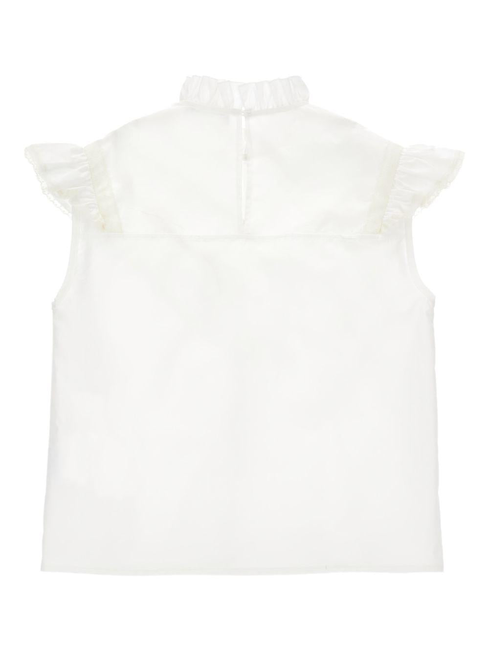 T-shirt per bambina Philosophy di Lorenzo Serafini Kids bianca con rifinitura con ruches I1G303 7116 0001 PHILOSOPHY KIDS 