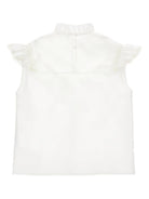 T-shirt per bambina Philosophy di Lorenzo Serafini Kids bianca con rifinitura con ruches I1G303 7116 0001 PHILOSOPHY KIDS 