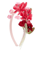 Cerchietto per capelli per bambina Monnalisa rosa con applicazione fiori 79G011 7071 9144 MONNALISA KIDS 