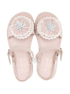 Sandali per bambina Bonpoint rosa con applicazione fiori sul davanti S06GSOL00009 025A BONPOINT KIDS 