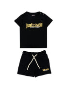 Completo per neonato Just Cavalli Kids nero con stampa grafica JIP26090CJ BLACK ROBERTO CAVALLI KIDS 
