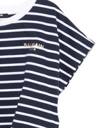 T-shirt da bambina Balmain Kids blu navy con motivo a righe BY8B61 Z3657 617BC BALMAIN KIDS 