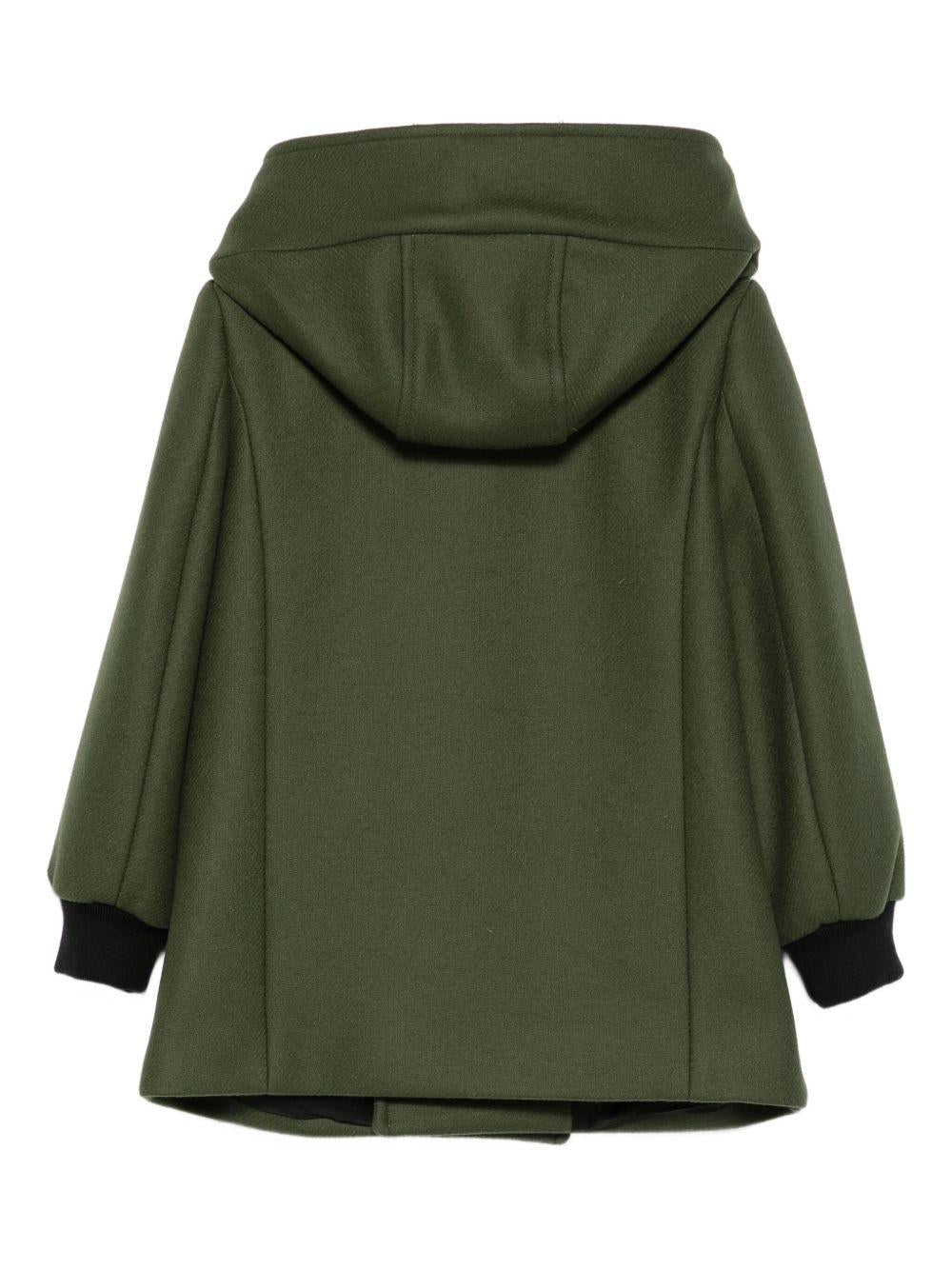 Cappotto doppiopetto per bambina Balmain Kids verde con cappuccio BX2P30 E0169 762OR BALMAIN KIDS 