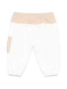 Pantaloni per neonati Fendi Kids bianco con tasca con logo sulla gamba BMF245 ADEH F1P2P FENDI KIDS 
