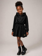 Abito per bambina Balmain Kids nero con design arricciato BZ1B40 K0005 930OR BALMAIN KIDS 